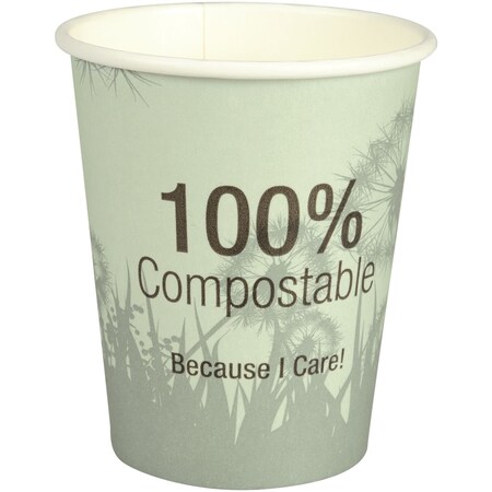 Abena Cups, Hot, 100% Compostable, 8 Ounce, Single-Wall, PK1000 1000005748